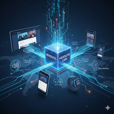 Headless CMS erklärt – flexible Content-Management-Lösung für Websites, Apps, Smartwatches und Voice Assistants.