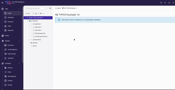 TYPO3 v14 Backend