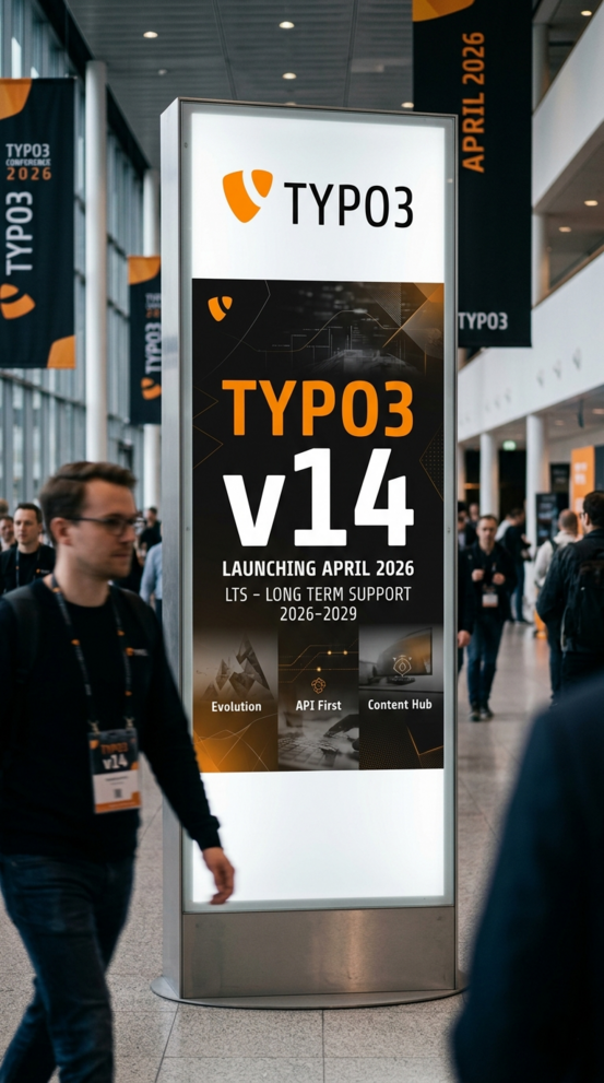 TYPO3 v14 LTS erscheint am 21.04.2026. Alle wichtigen Neuerungen, Unterschiede zu v12 und warum das Update für Unternehmen relevant ist.