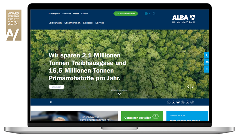 ALBA Group Corporate Website Startseite