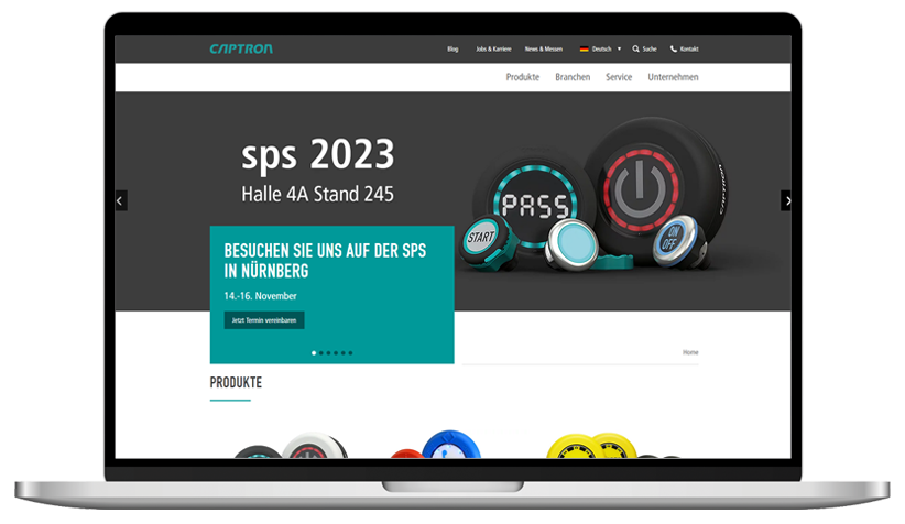 CAPTRON Electronic Corporate Website Startseite