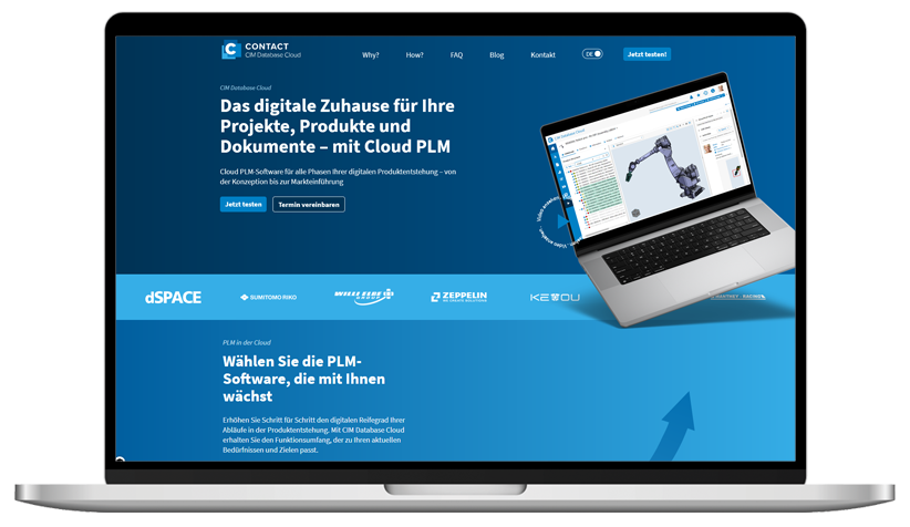 Contact Software Produkt Microsite Startseite