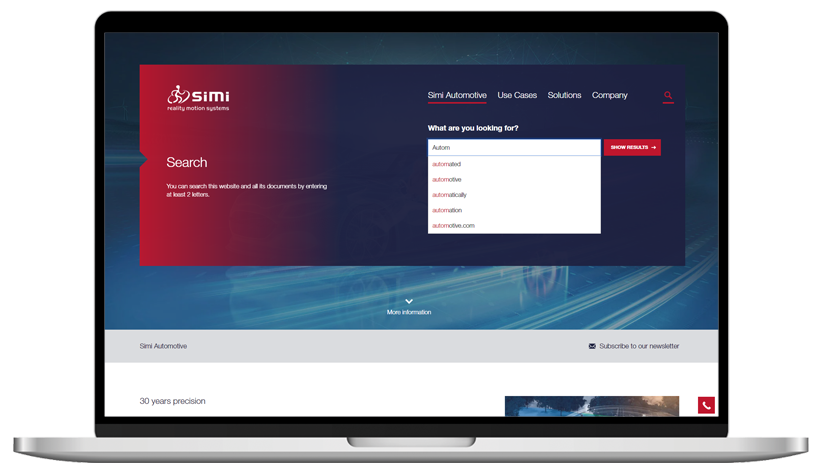 SIMI Automotive Microsite SOLR-Suche