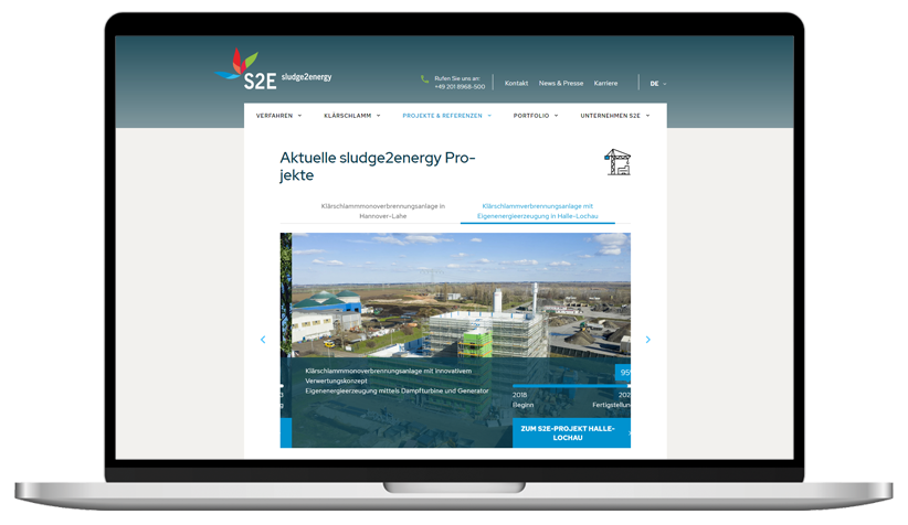 sludge2energy Corporate Website Projekte